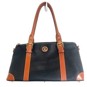 Dooney & Bourke Large Domed Satchel Shoulder Bag Pebbled Leather Purse Handbag